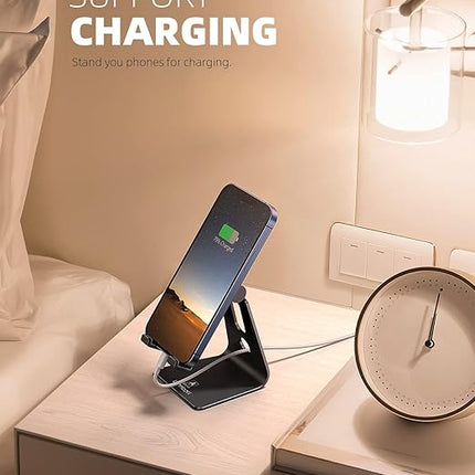 Adjustable Cell Phone Stand, Desk Phone Holder, Cradle, Dock, Compatible Office Accessories, All Android Smartphone